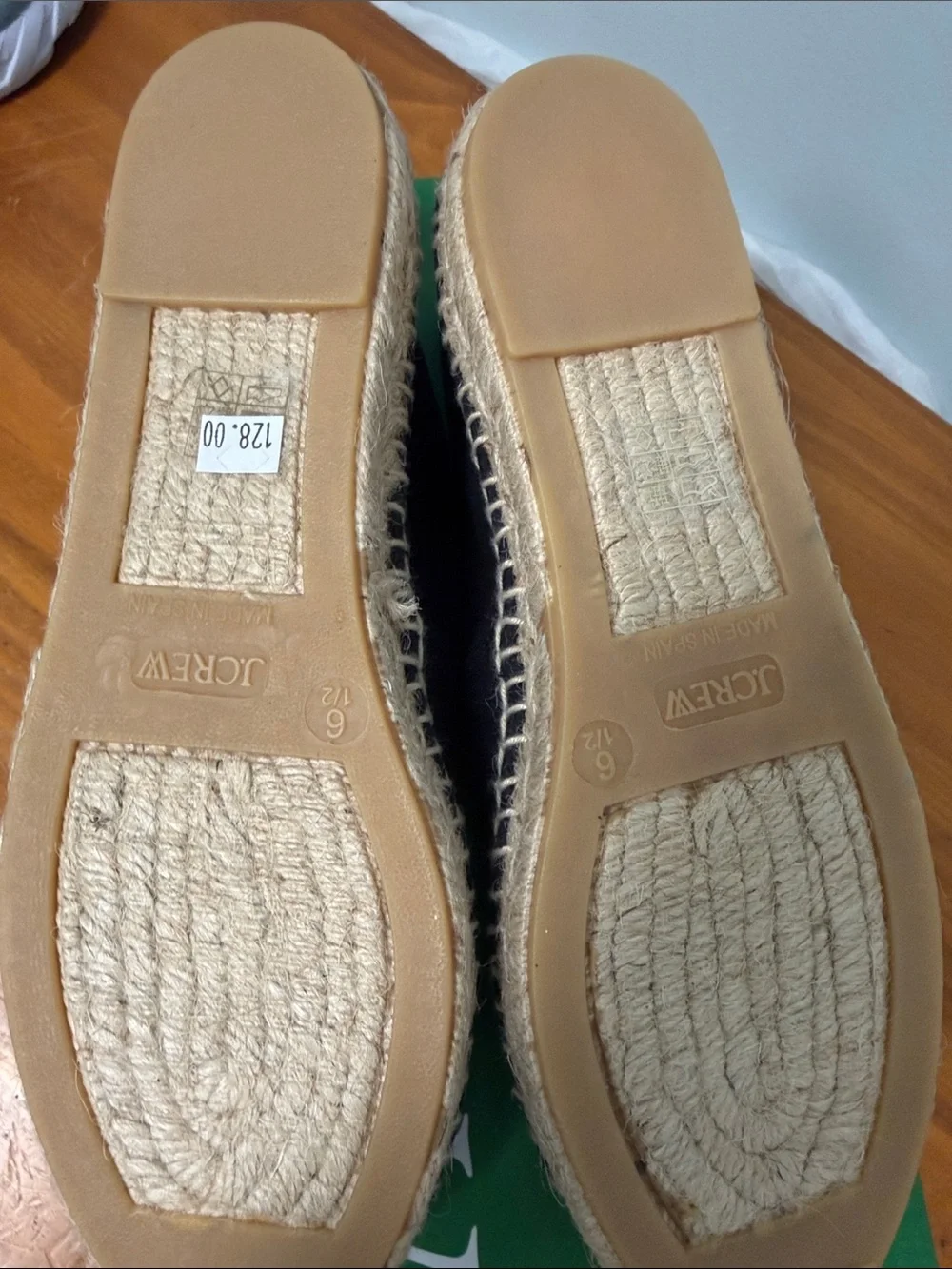 J. Crew Black Canvas Espadrilles with Braided Jute Trim
